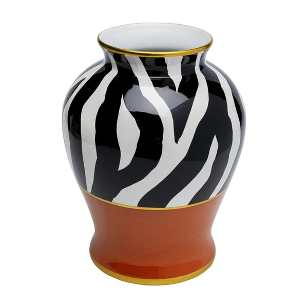 Vaso con strisce zebrate Zebra Ornament, altezza 38 cm - Kare Design