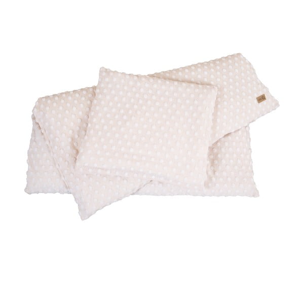 Set copripiumino e federa da bambini beige in misto cotone per culla 80x80 cm Frosty Almond – Roba-image-2