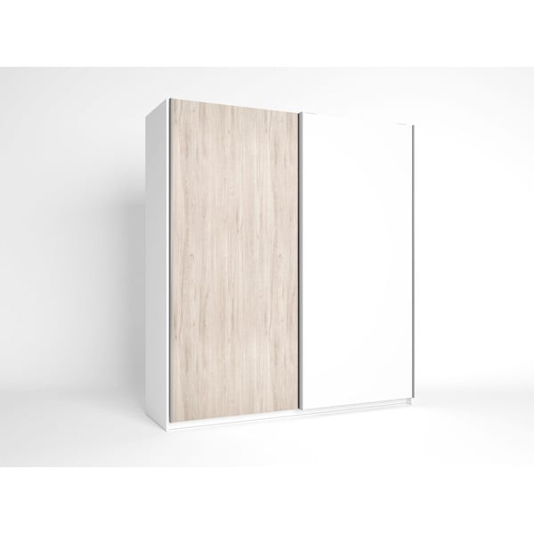 Armadio bianco in rovere con ante scorrevoli 182x200 cm Sahara - Marckeric-image-2