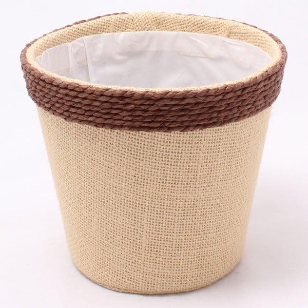 Béžovohnědý jutový obal na květináč Dakls 