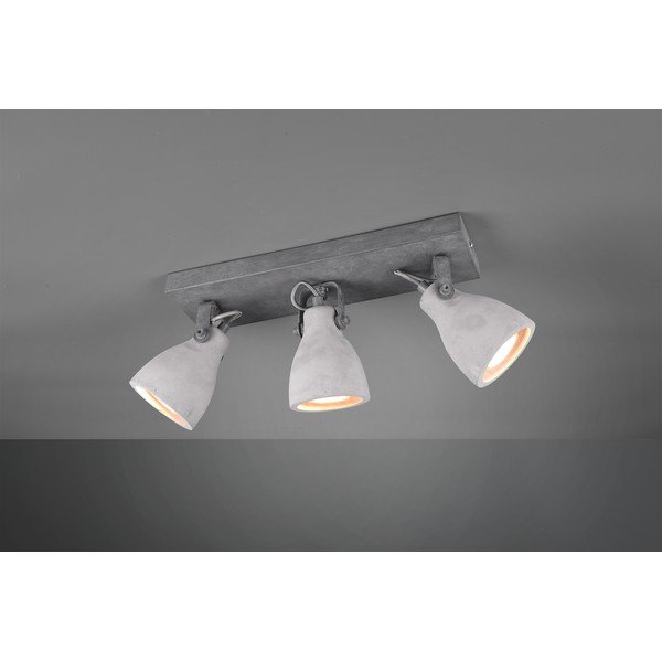 Lampada da parete grigia per 3 lampadine Concreta, lunghezza 35 cm - Trio-image-1
