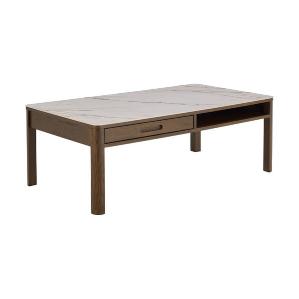 Tavolino da salotto beige/marrone scuro con piano in ceramica 70x130 cm Southampton – Actona