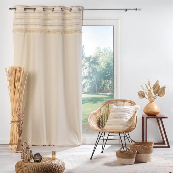 Tenda di colore naturale in cotone 140x240 cm Atlas – douceur d'intérieur-image-2