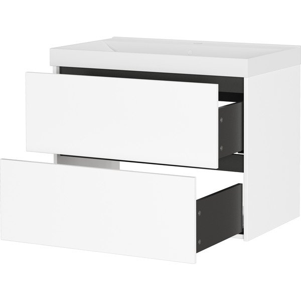 Mobile da lavabo bianco opaco da appendere 81x65 cm Bodera – Germania-image-4