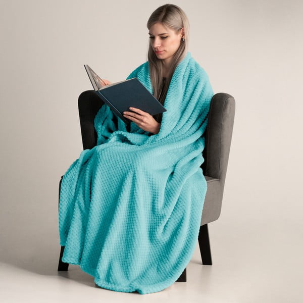 Copriletto Henry in microfibra turchese, 150 x 70 cm - DecoKing-image-1