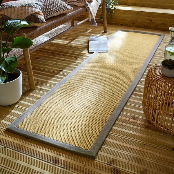 Tappeto da interno e esterno grigio e marrone chiaro 60x230 cm Sisal Look – Flair Rugs-image-1