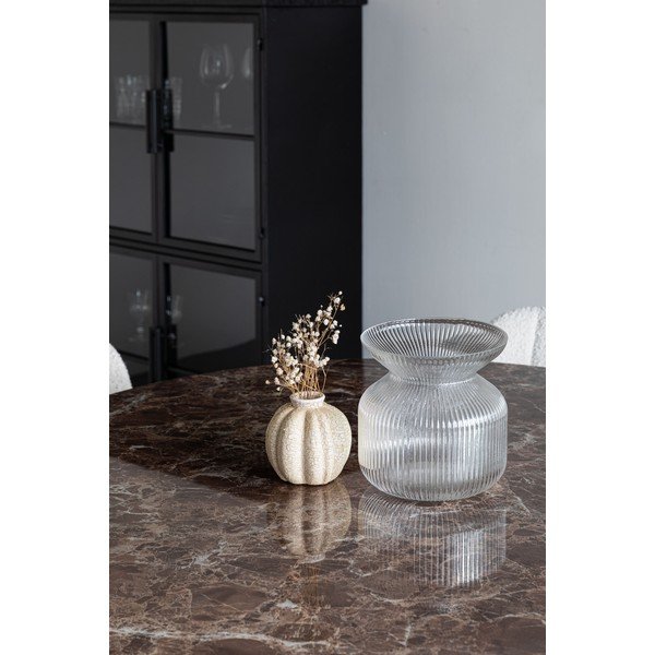 Tavolo da pranzo rotondo con piano effetto marmo ø 110 cm Maru – White Label-image-2