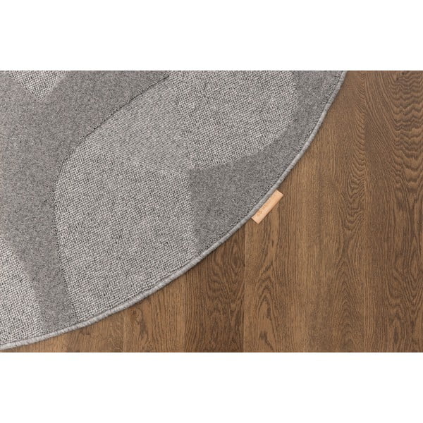 Tappeto rotondo in lana grigia ø 133 cm Morphic Botanica - Agnella-image-4