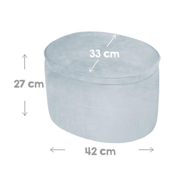 Pouf per bambini in velluto azzurro Lil Sofa - Roba-image-3