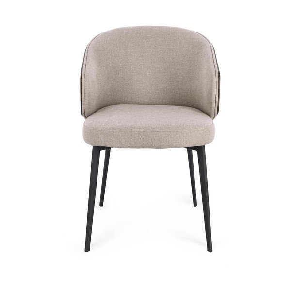 Sedia da pranzo grigio chiaro imbottito con braccioli Kinsley – Bizzotto-image-1