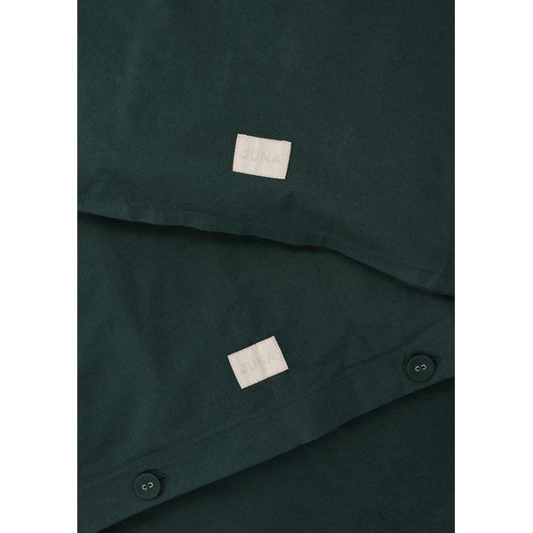 Set copripiumino e federa verde scuro in percalle di cotone per letto singolo 140x200 cm Christmas Fable – JUNA-image-3