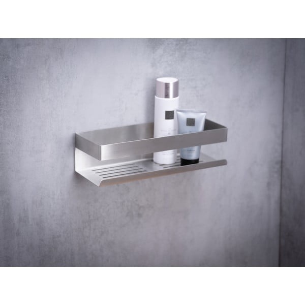 Mensola da bagno color argento opaco adesiva in acciaio inox Genova Matt - Wenko-image-4