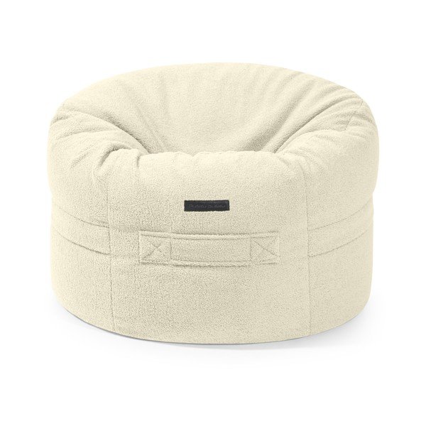 Pouf a sacco per bambini grigio chiaro con rivestimento in bouclé Roll 80 – SLOWDOWN-image-1