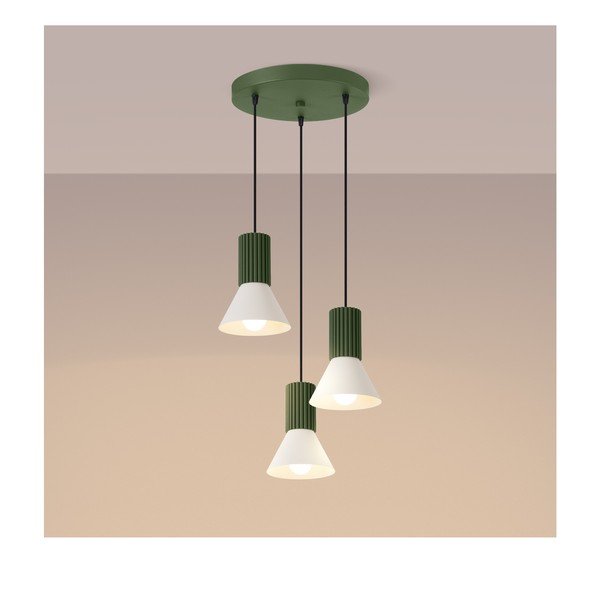 Lampadario verde in metallo ø 30 cm Niru – Sollux-image-2