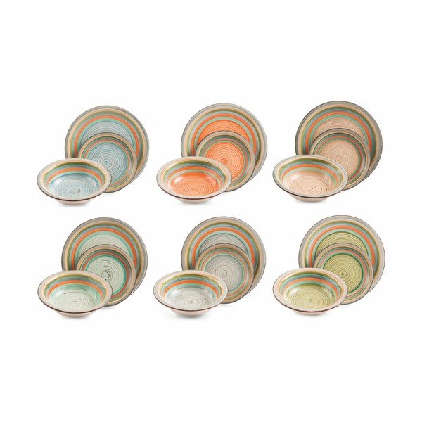 18dílná sada barevného nádobí z kameniny Villa d'Este Mykonos Sombrerors