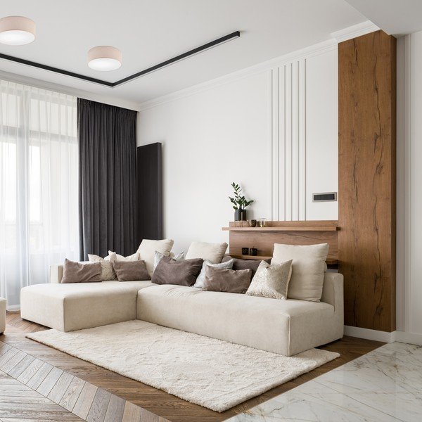 Lampada da soffitto beige con paralume in tessuto ø 35 cm Vivian - LAMKUR-image-1