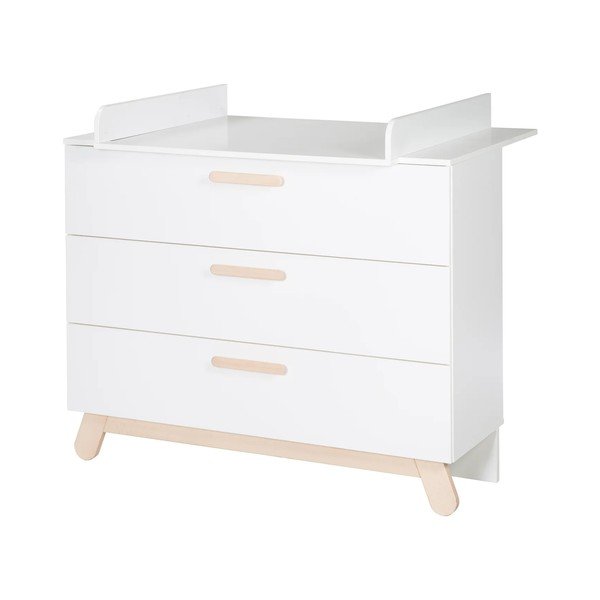 Cassettiera bassa bianca con fasciatoio 117x103 cm Clara - Roba