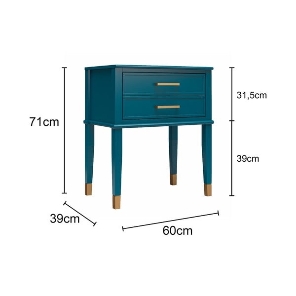 Comodino blu scuro Westerleigh - CosmoLiving by Cosmopolitan-image-2