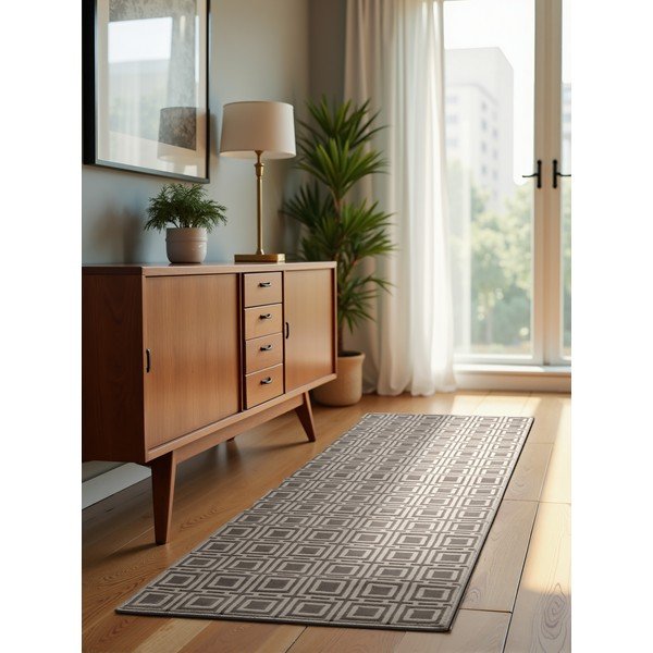 Passatoia grigia/color crema 80x240 cm Perles Howlite – Elle Decoration-image-1