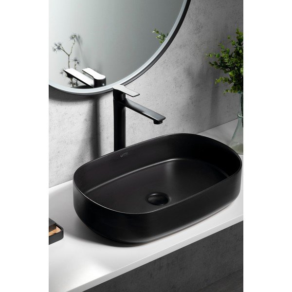 Rubinetto per lavandino in nero opaco verticale Pax – Sapho-image-1