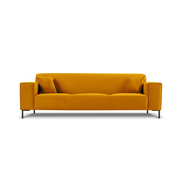 Žlutá sametová pohovka Cosmopolitan Design Siena