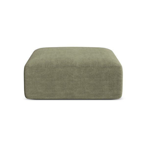 Poggiapiedi verde con rivestimento in velluto a coste Campi – Cosmopolitan Design-image-1