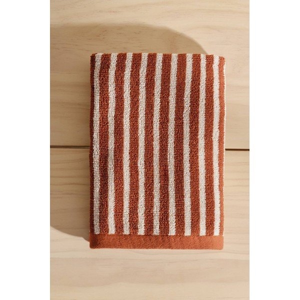 Asciugamano marrone cognac/color crema in cotone 50x70 cm Dixie – Jotex-image-1
