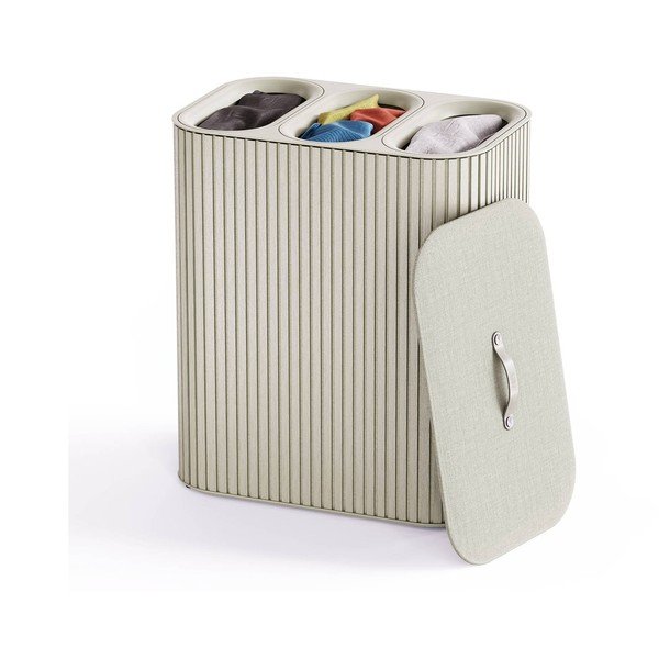 Cesta per il bucato beige in bambù 3x30 l Tota Trio Luxe – Joseph Joseph