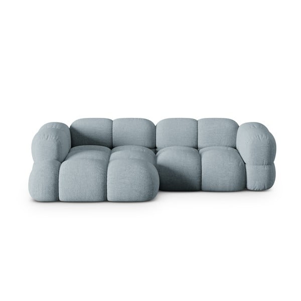 Divano angolare azzurro (con penisola a sinistra/con chaise lounge) Loretto – Cosmopolitan Design