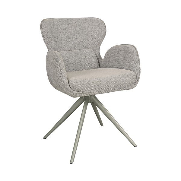Set di sedie da pranzo grigia imbottito con braccioli/girevole 2 pz Niva – Marckeric