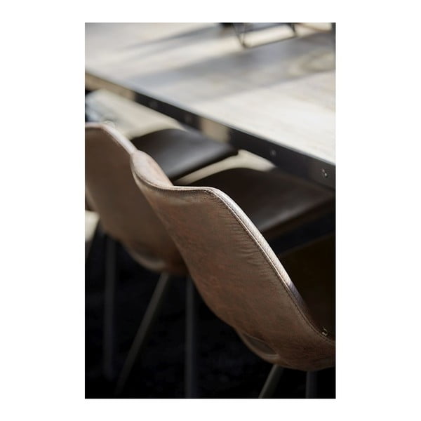 Sedia da pranzo marrone chiaro con base nera Coronas - Canett-image-2