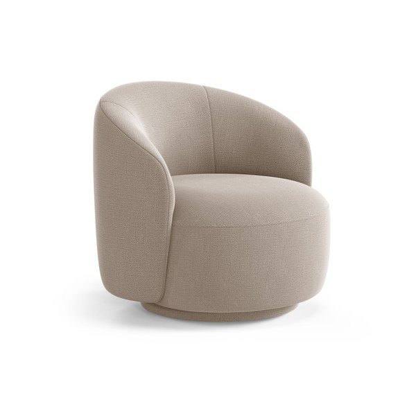 Poltrona marrone chiaro girevole con rivestimento in ciniglia Letizia – Micadoni 