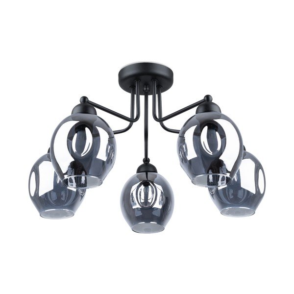 Plafoniera nera con paralume in vetro 59x59 cm Garten – Sollux