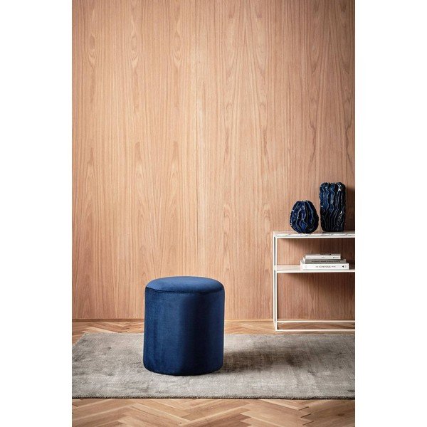 Poggiapiedi blu scuro con rivestimento in velluto Tokyo – Jotex-image-1