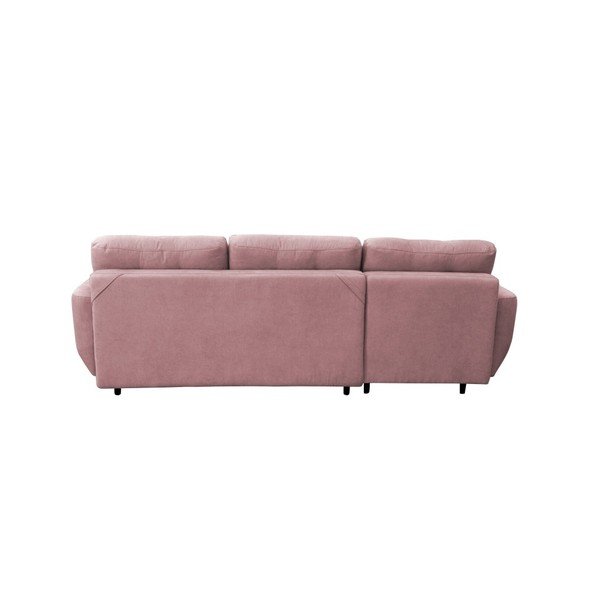 Divano letto rosa chiaro con gambe nere Hortensia, angolo sinistro - Mazzini Sofas-image-2