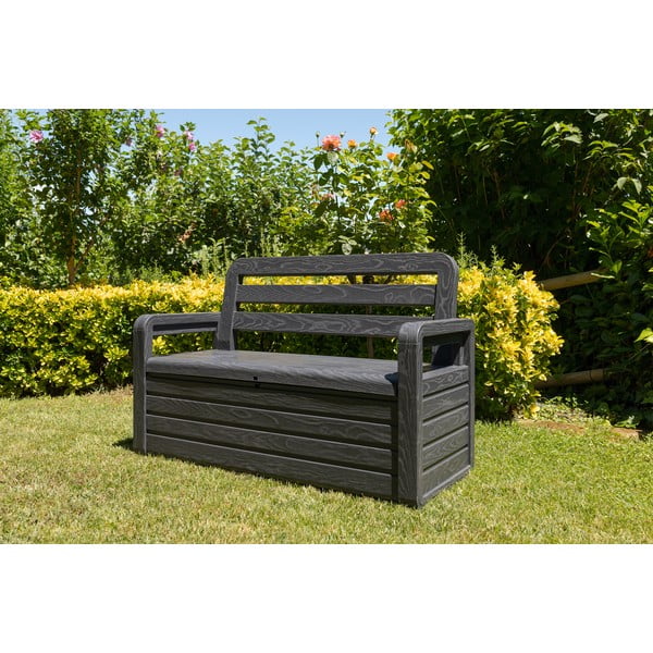 Panchina da giardino in plastica grigio scuro Forever Spring - Toomax-image-1