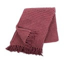 Coperta bordeaux chiaro in cotone 130x170 cm Waffle – Tiseco Home Studio