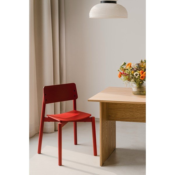 Sedia da pranzo rossa impilabile Wem – noo.ma-image-1
