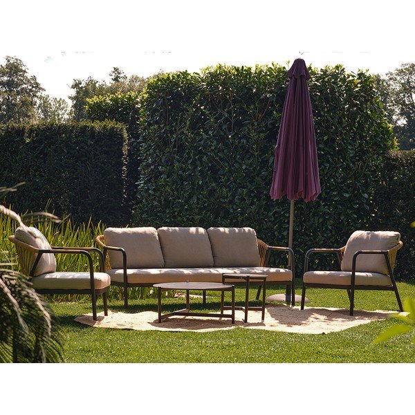 Set di mobili da giardino beige in alluminio per 5 persone Nice – Hartman-image-3