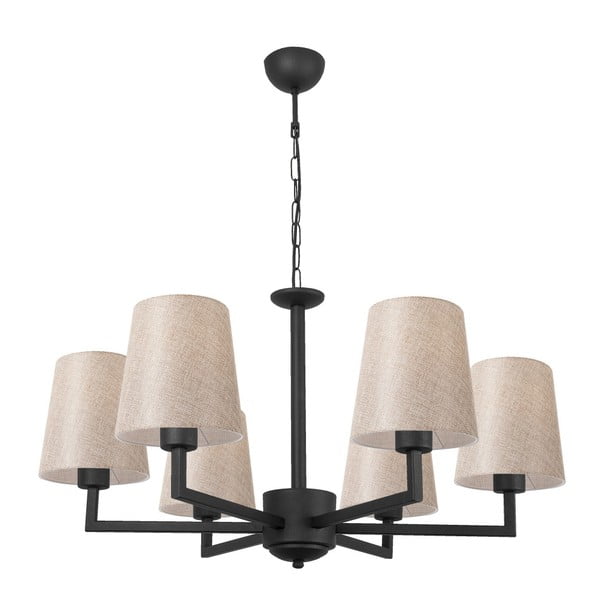 Lampadario nero con paralume in tessuto Profil – Opviq lights