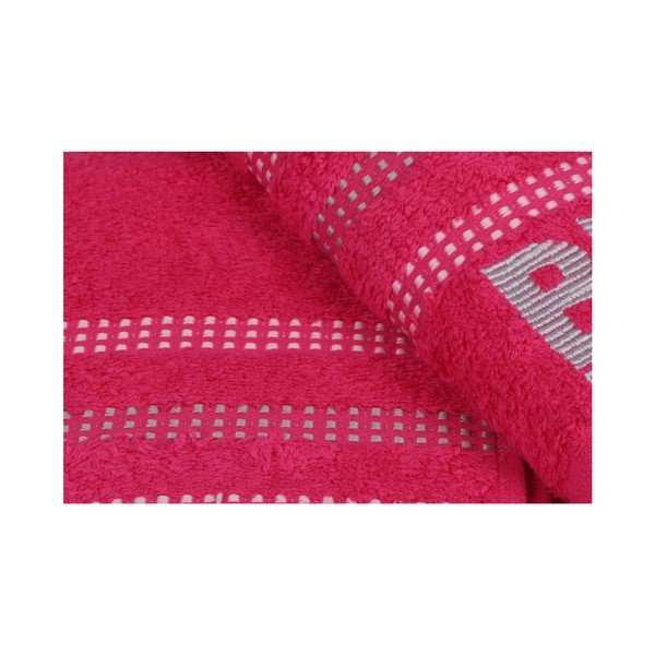 Set di due asciugamani a righe fucsia, 90 x 50 cm Botanik - Beverly Hills Polo Club-image-3