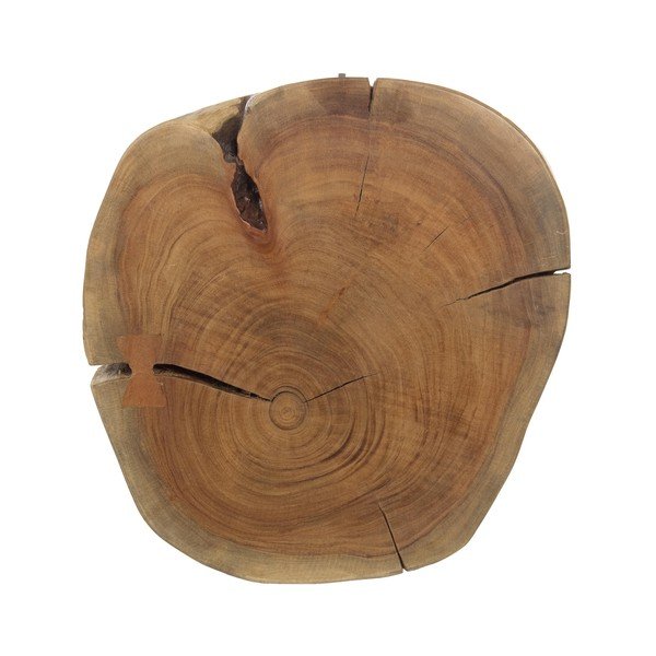 Tavolino da salotto nero/di colore naturale con piano in acacia ø 35 cm Aron – Bizzotto-image-3