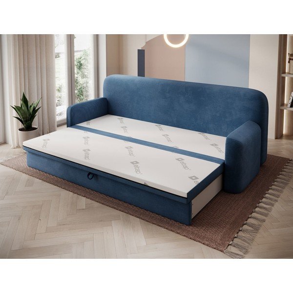 Divano blu allungabile/con contenitore e rivestimento in velluto a coste 236 cm Elioss – ELTAP-image-2