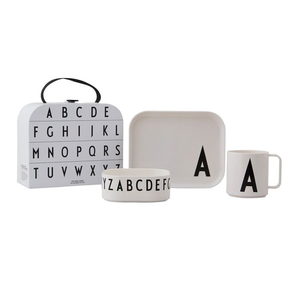 Set da pranzo per bambini da 3 pezzi con valigetta Classics A A-Z - Design Letters