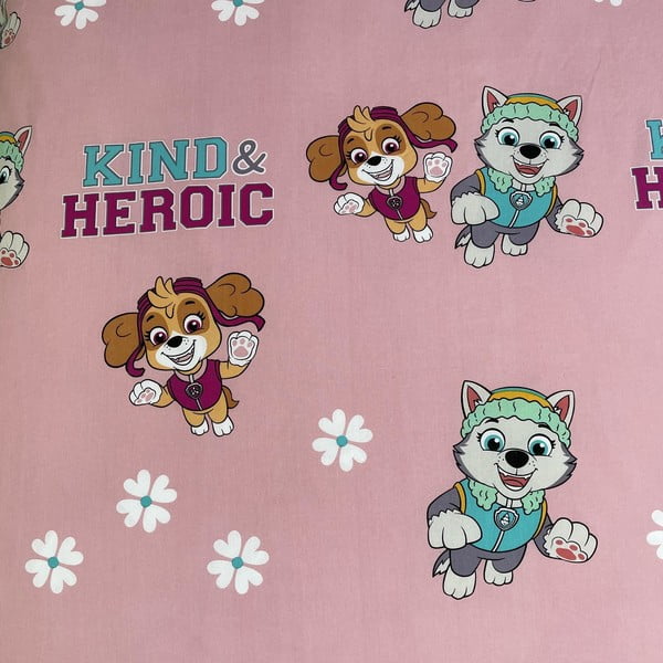 Set copripiumino e federa da bambini rosa in cotone per letto singolo 140x200 cm Paw Patrol "Heroic" – Jerry Fabrics-image-4