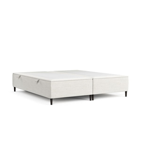 Letto matrimoniale imbottito crema con contenitore 160x200 cm Tate - Maison de Rêve