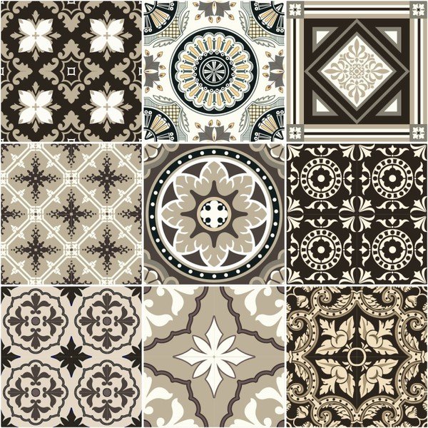Set di 9 adesivi murali Wall Decal Tiles Azulejos Pompei, 20 x 20 cm - Ambiance-image-1