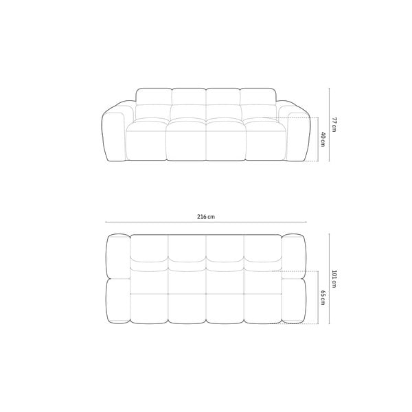 Divano color mattone 216 cm Lisa - Micadoni Home-image-4
