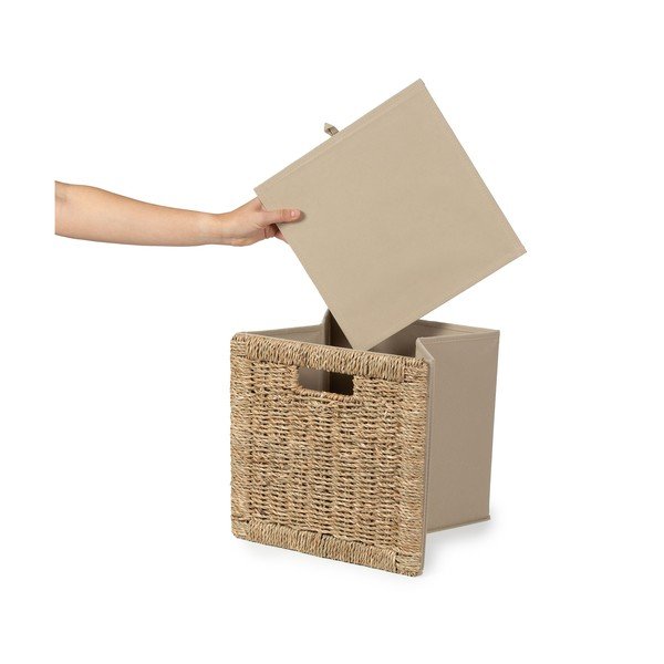 Scatola di colore naturale in erba marina 30x30x30 cm – Compactor-image-3