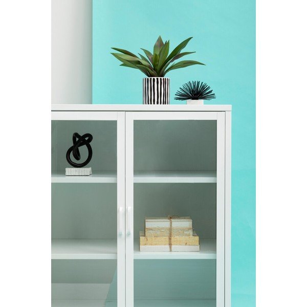 Vetrina bianca in acciaio 80x102x40 cm Acier – Premier Housewares-image-4